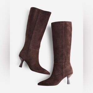 Madewell Chocolate Suede Heeled Boots